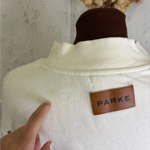 PARKE Classic Mockneck Off white Sweatshirt Oversized S/M - Picture 6 of 10